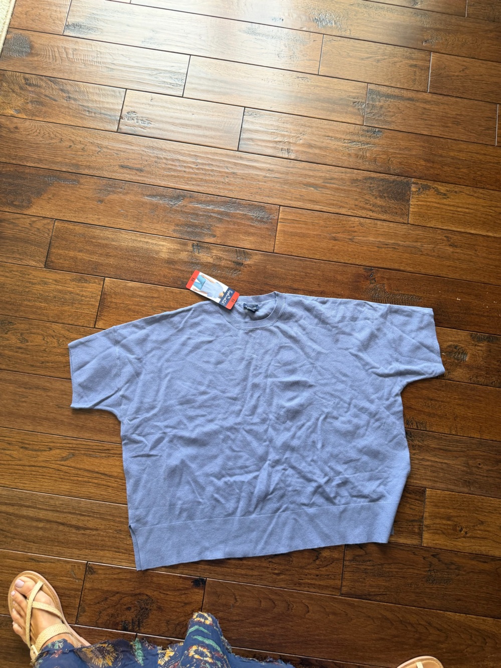 Splendid Light Blue Short Sleeve Knit Sweater Top